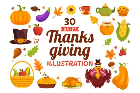30 Happy Thanksgiving Illustrations