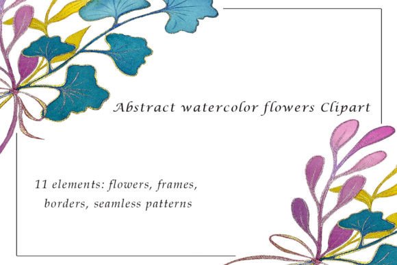 Abstract Watercolor Flowers Clipart: Elevating Your Creative Projects with Hand-Drawn Elegance