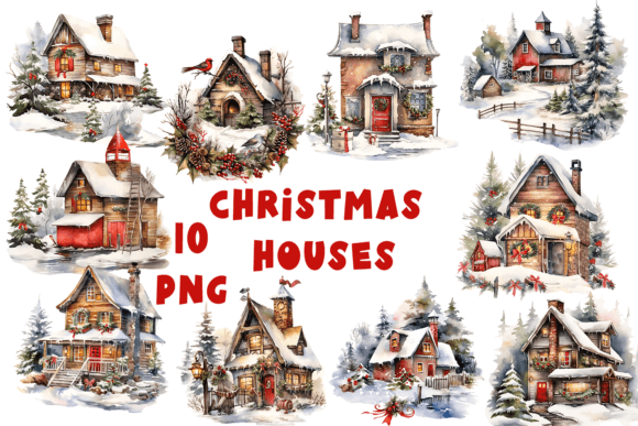 Christmas Houses Clipart: Festive Design Ideas