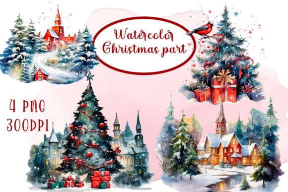 Cozy Winter Cabin Clipart for Holiday Designs