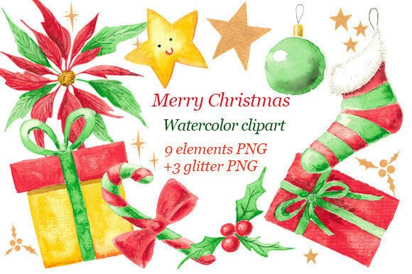 Elevate Designs with Watercolor Christmas Clipart