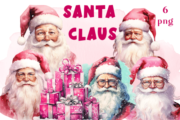 Embracing Modern Holiday Aesthetics: A Guide to Using Pink Santa Claus Watercolor Clipart in Creative Projects