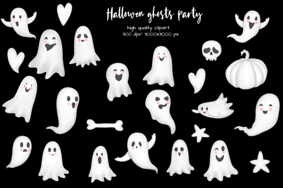 Evaluating Halloween Ghost Party Cute Clipart for Creative Projects