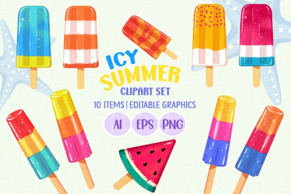 Evaluating Icy Summer Ice Cream Popsicle Clipart for Professional and DIY Design Projects