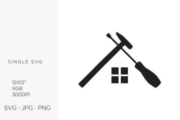Integrating Hammer and Screwdriver Tool and House Roof Motifs into Professional Design Workflows