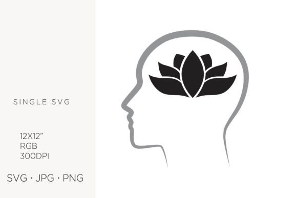 Lotus Flower Inside Human Head Vector