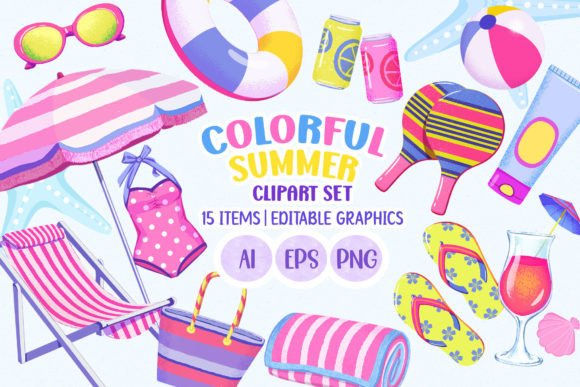 Unlocking Creative Potential with a Colorful Summer Clipart Set