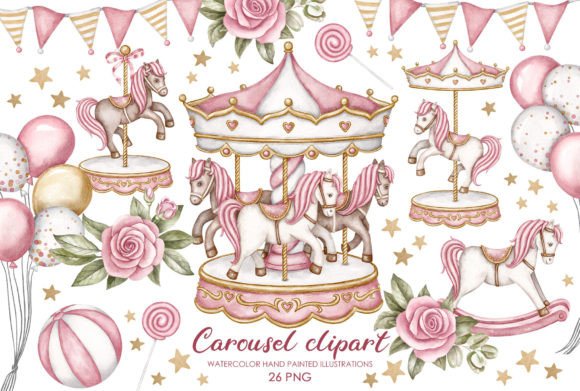 Unlocking Creative Potential with Carousel Horse Watercolor Clipart